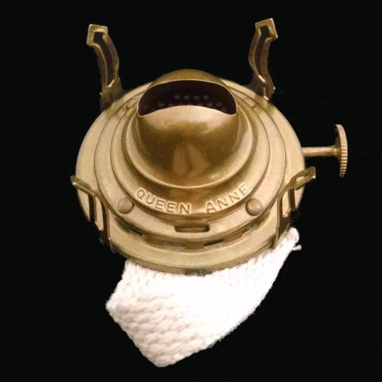 Queen Anne 0 Oil Lamp Burner Solid Brass Antique Finish Imperial