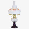 Aladdin Lamp Clear over Amethyst Lincoln Drape with Opal Glass Plumeria Shade & Brass Hardware