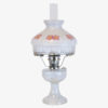 Aladdin Lamp Clear Crystal Lincoln Drape with Satin Dome Plumeria Shade & Nickel Hardware