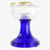 Aladdin Lamp Clear over Cobalt Blue Lincoln Drape Font with Brass Hardware
