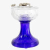 Aladdin Lamp Clear over Cobalt Blue Lincoln Drape Font with Nickel Hardware