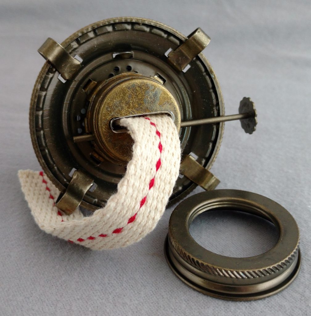 2 Brass Plated Oil Lamp Burner Antique Finish with Collar Imperial