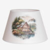 Aladdin Lamp Milk Glass Alexandria with Cabin Lakehouse Shade & Nickel Hardware - Image 6