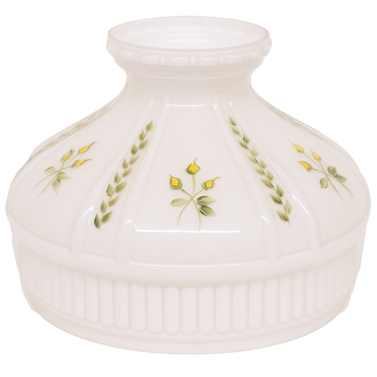 Aladdin Lamp Vintage Flower and Vine Opal Glass Shade Part #1806902