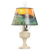 Aladdin Lamp Brushed Aluminum Table Lamp with 14 inch Ride into the Sunset Shade & Nickel Hardware. Lightweight yet durable, won't rust.