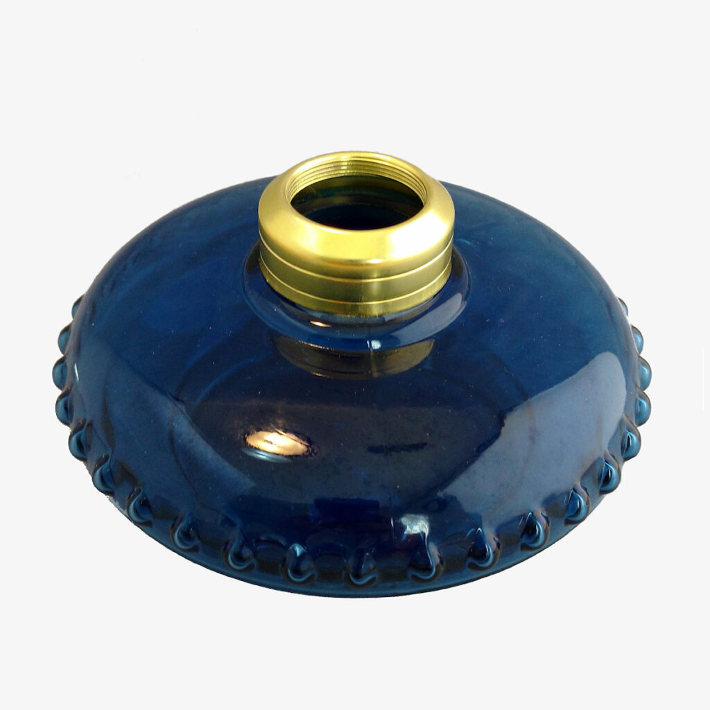 Teardrop Pattern Oil Lamp Font Medium Blue Crystal Glass Imperial