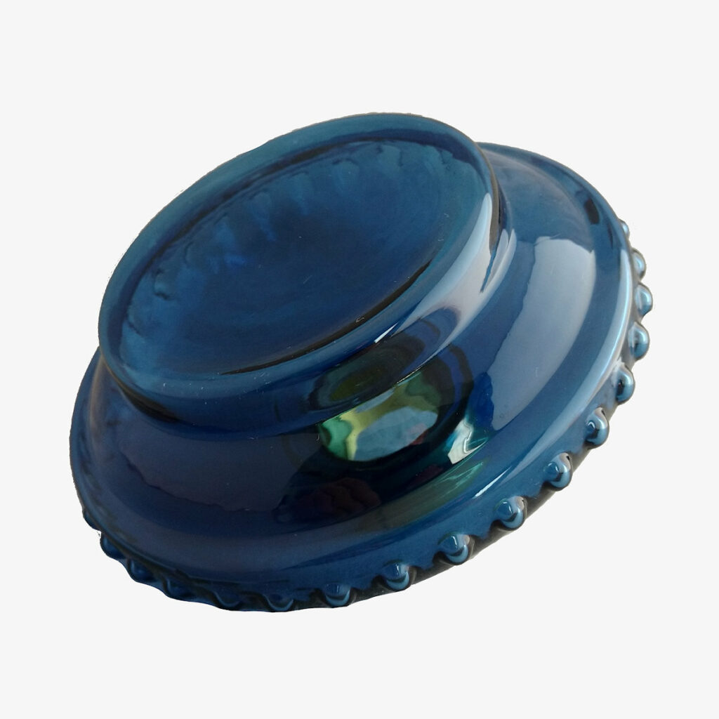 Teardrop Pattern Oil Lamp Font Medium Blue Crystal Glass Imperial