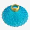 Diamond Quilt Oil Lamp Font Light Blue Crystal Glass - Image 2