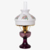 Aladdin Lamp Amethyst Crystal Lincoln Drape with Painted Daisy Shade & Brass Hardware