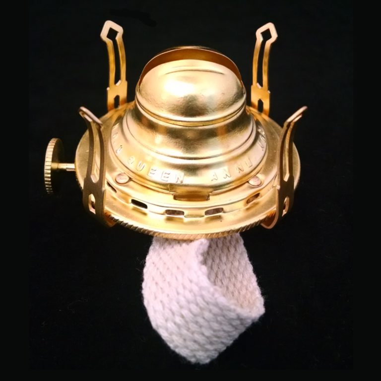 Queen Anne 0 Oil Lamp Burner Solid Brass Antique Finish Imperial