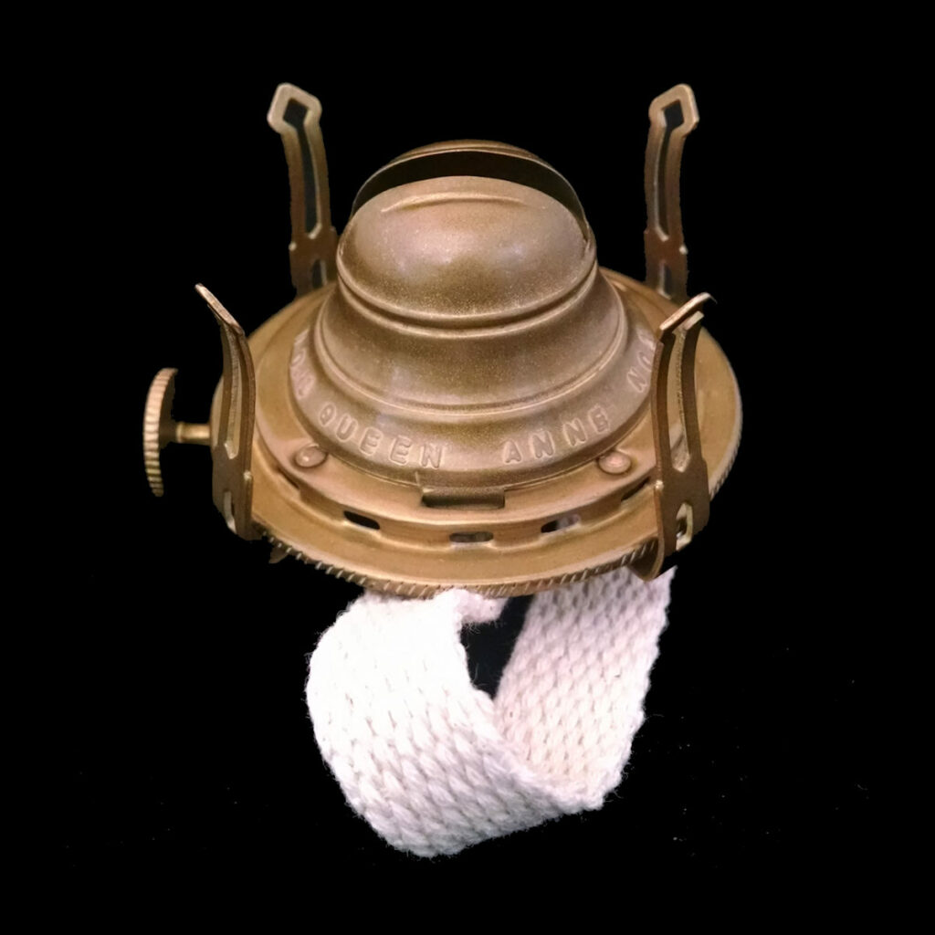 Queen Anne 1 Oil Lamp Burner Solid Brass Antique Finish Imperial