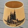 Aladdin Lamp Log Cabin Paper Shade circa 1950's - Image 2