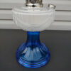 Aladdin Lamp Etched Crystal Font over Cornflower Blue Foot Only 1 Lamp Ever Produced - Image 3