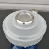 Aladdin Lamp Etched Crystal Font over Cornflower Blue Foot Only 1 Lamp Ever Produced - Image 6