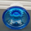 Aladdin Lamp Etched Crystal Font over Cornflower Blue Foot Only 1 Lamp Ever Produced - Image 10