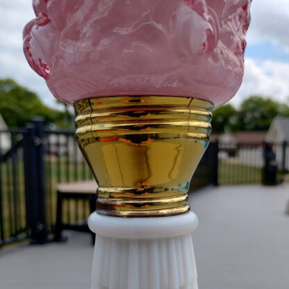 L.G. Wright Embossed Roses Table Lamp - Image 4