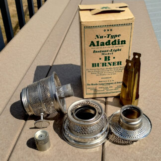 Aladdin Lamp Model B Burner in an Old Box Nickel Finish