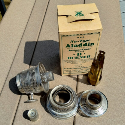 Aladdin Lamp Model B Burner in an Old Box Nickel Finish - Image 6