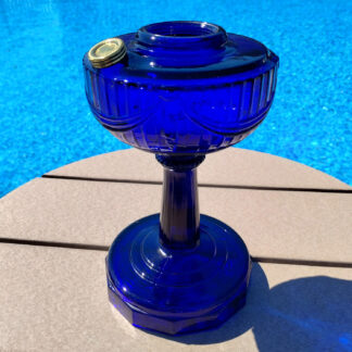 Aladdin Lamp Cobalt Blue Tall Lincoln Drape Circa 1940-1949