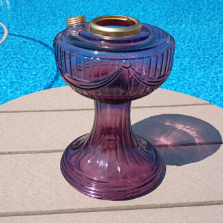 Aladdin Lamp Amethyst Crystal Font with Brass Hardware