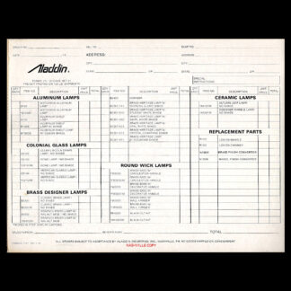Aladdin Industries Nashville Original Sales Order Book