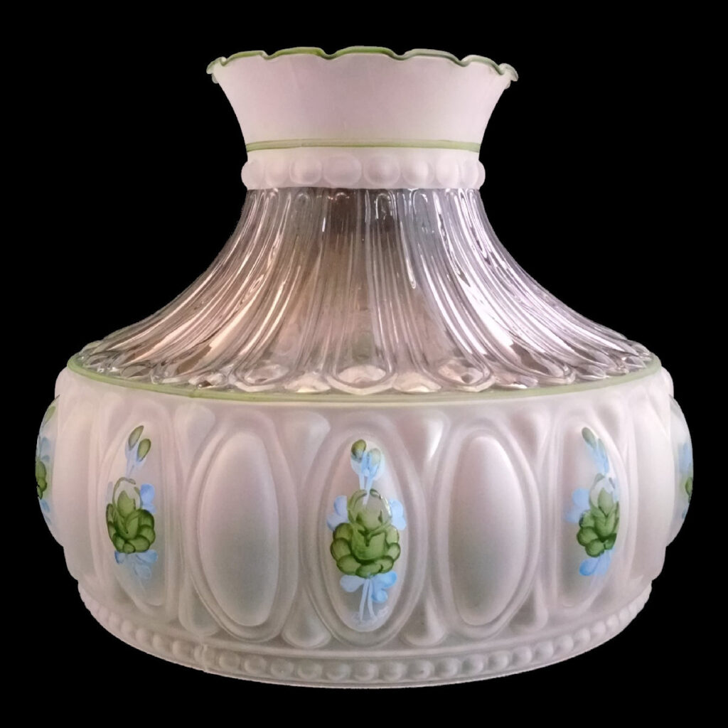 Aladdin Lamp Green Rose Glass Shade Part M756 Imperial Lighting Co.