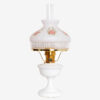 Aladdin Lamp Milk Glass Alexandria with Red Roses Shade & Brass Hardware