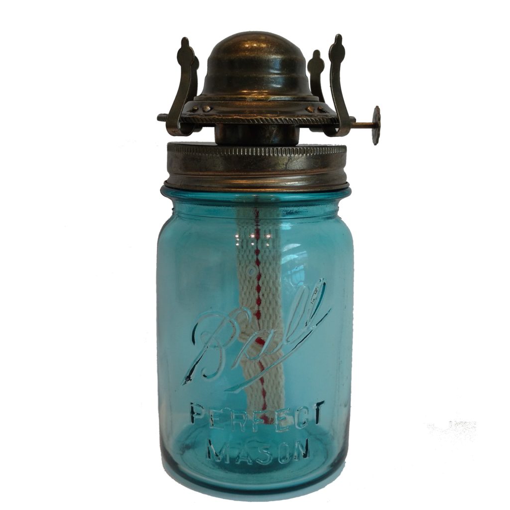 Fruit Jar Oil Lamp Burner and Collar Antique Finish Imperial Lighting Co.