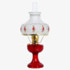 Aladdin Lamp Ruby Red Lincoln Drape with Poinsettia Shade & Brass Hardware