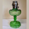 Aladdin Lamp Washington Drape Filigree Stem Green Crystal Glass circa 1940 - Image 2