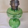 Aladdin Lamp Washington Drape Filigree Stem Green Crystal Glass circa 1940 - Image 3