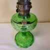 Aladdin Lamp Washington Drape Filigree Stem Green Crystal Glass circa 1940 - Image 4