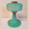 Aladdin Lamp Green Moonstone Diamond Quilt Base circa 1937