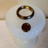 Aladdin Lamp White Moonstone Diamond Quilt Base circa 1937 - Image 2