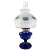 Aladdin Lamp Cobalt Blue Alexandria with Alpine Meadow Shade & Nickel Hardware