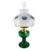 Aladdin Lamp Emerald Green Lincoln Drape with Alpine Meadow Shade & Brass Hardware